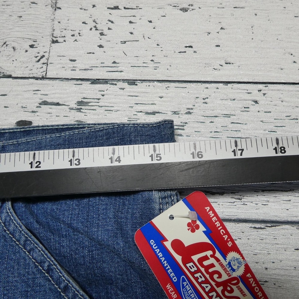 Vintage Lucky Brand Dungarees Jeans Womens 20 Blue Denim Relaxed Straight - Picture 10 of 16